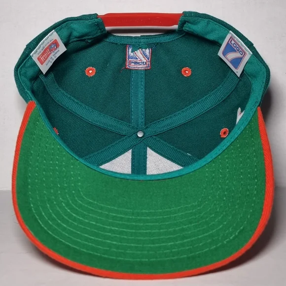 NWT Vintage 90s Miami Dolphins Logo 7 Spellout NFL Football Hat Cap Snapback W🔥 - Picture 5 of 5
